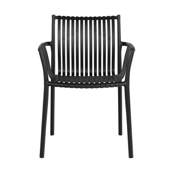 Czarne plastikowe krzesła ogrodowe zestaw 2 szt. Tulsa – House Nordic-image-2