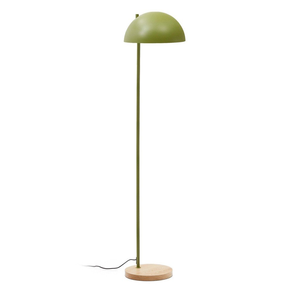 Zielono-naturalna lampa stojąca z metalowym kloszem (wysokość 150 cm) Catlar – Kave Home