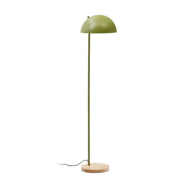 Zielono-naturalna lampa stojąca z metalowym kloszem (wysokość 150 cm) Catlar – Kave Home