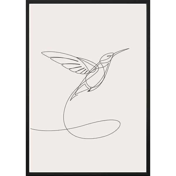 Plakat w ramie SKETCHLINE/HUMMINGBIRD, 70x100 cm