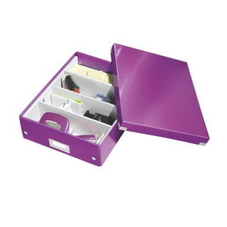 Fioletowe pudełko z przegródkami Click&Store – Leitz