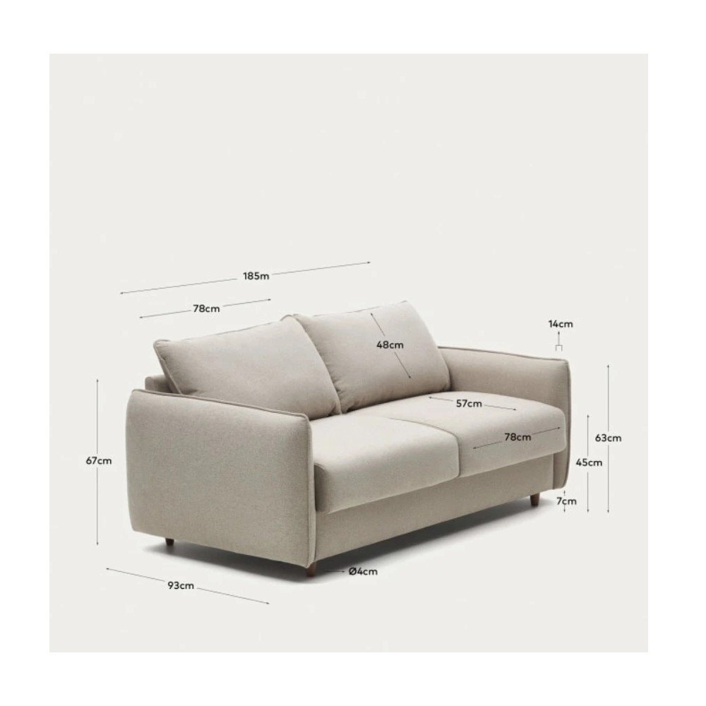 Beżowa rozkładana sofa 185 cm Carlota – Kave Home (zdjęcie 3)