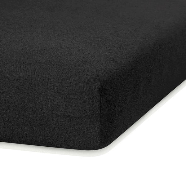 Czarne prześcieradło frotte z gumką 240x220 cm Ruby – AmeliaHome-image-1