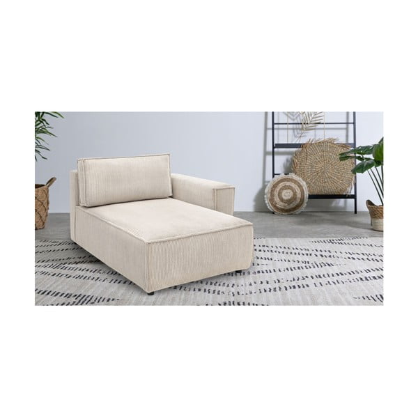 Kremowy sztruksowy moduł sofy (prawostronny) Nihad modular – Bobochic Paris-image-1