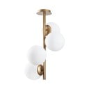 Biała/w kolorze mosiądzu lampa sufitowa ze szklanym kloszem ø 15 cm Faze – Opviq lights