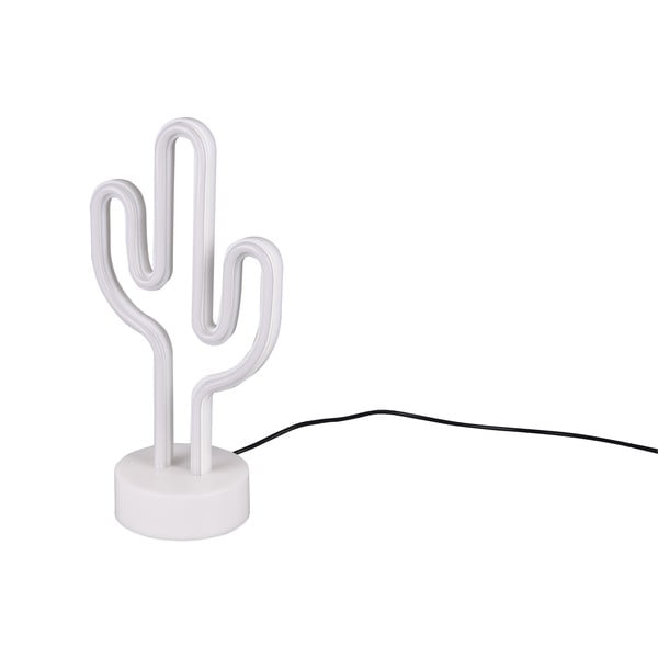 Biała lampa stołowa LED (wys. 29 cm) Cactus – Trio