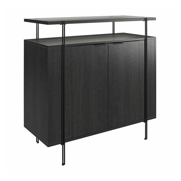 Czarna niska komoda w dekorze dębu 90x90 cm Wainwright – Queer Eye-image-1
