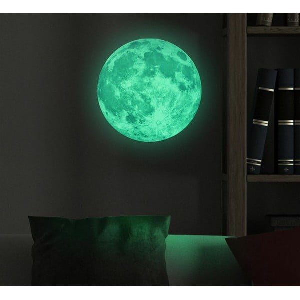 Świecąca naklejka dziecięca Ambiance Real Moon, ⌀ 30 cm-image-1