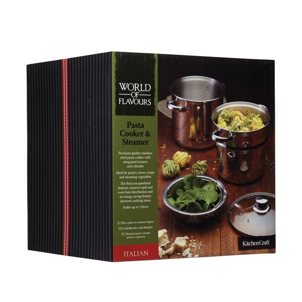 Garnek z cedzakiem i wkładką do gotowania makaronu Kitchen Craft Italian, 4 l-image-1