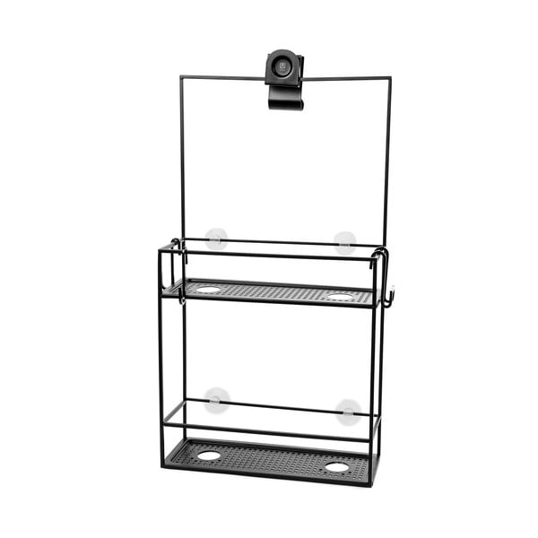 Czarna wisząca stalowa półka łazienkowa Cubiko – Umbra-image-1