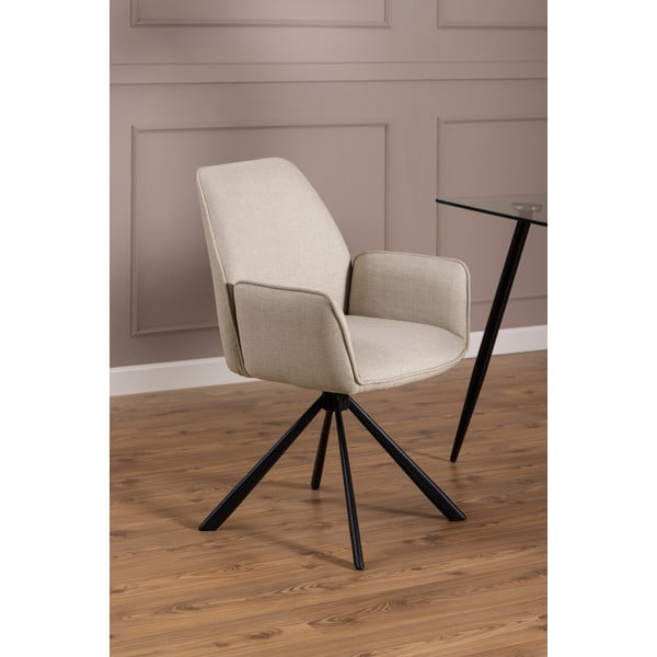 Beżowe tapicerowane fotele jadalniane zestaw z podłokietnikami 2 szt. Glenda – Actona-image-1