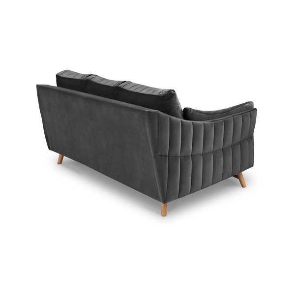 Ciemnoszara sofa z aksamitnym obiciem Interieurs 86 Elysée, 232 cm-image-3