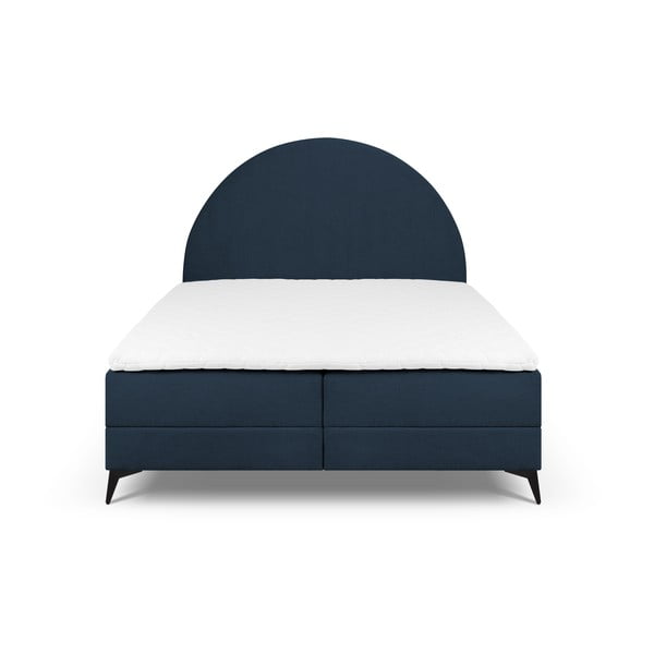 Ciemnoniebieskie łóżko boxspring ze schowkiem 160x200 cm Sunrise – Cosmopolitan Design-image-2