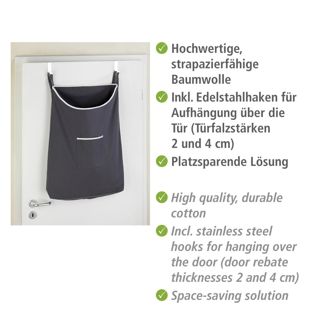 Szary wiszący kosz na pranie Wenko Door Laundry, 65 l (zdjęcie 10)