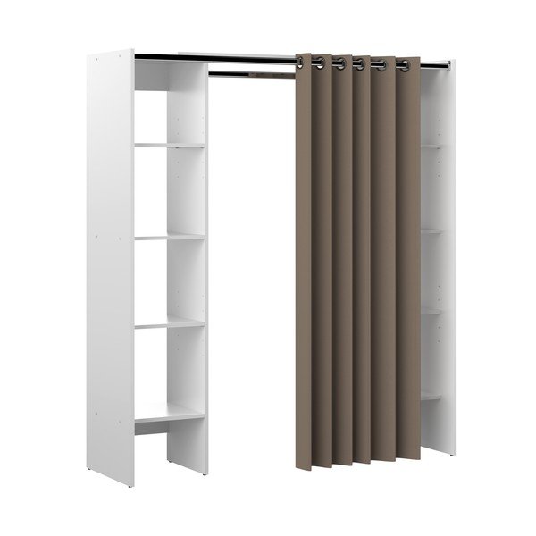 Biało-jasnobrązowa szafa otwarta 185x182 cm Tom – TemaHome-image-2