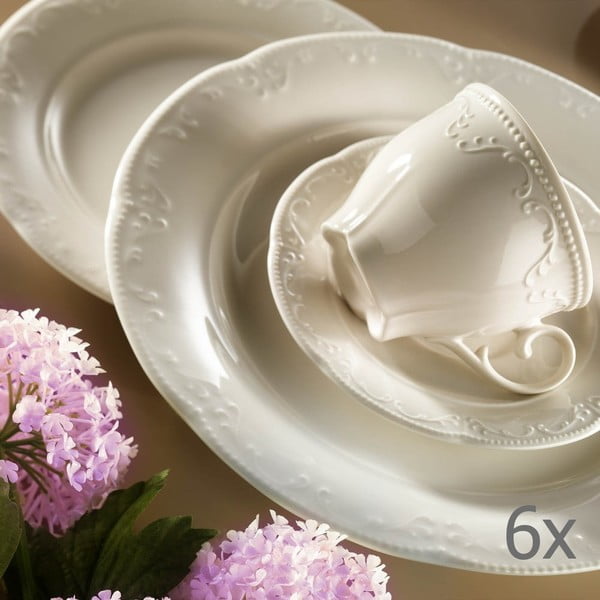 Komplet 6 porcelanowych filiżanek ze spodkami Kutahya Elegance, 150 ml-image-1