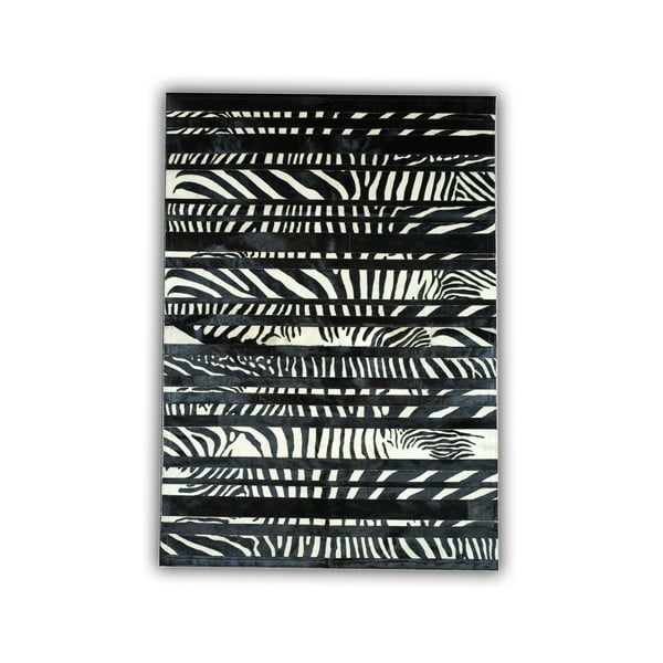 Dywan skórzany Zebra Stripes, 140x200 cm