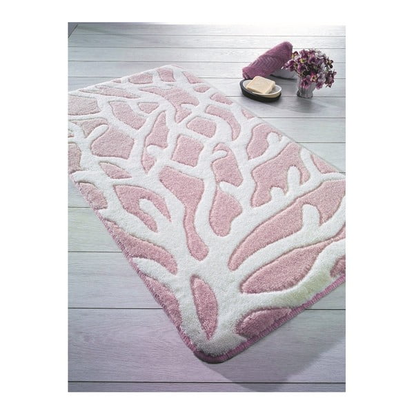 Różowy dywanik łazienkowy Moss, 55x57 cm