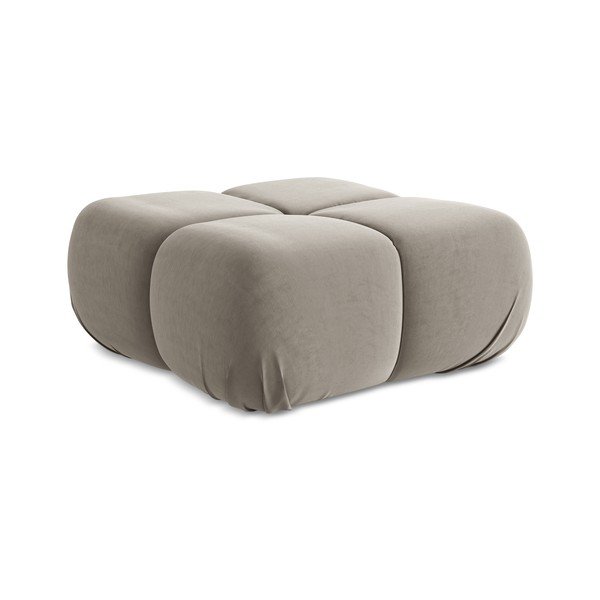 Beżowy aksamitny podnóżek modułowy Lokua – Makamii-image-1