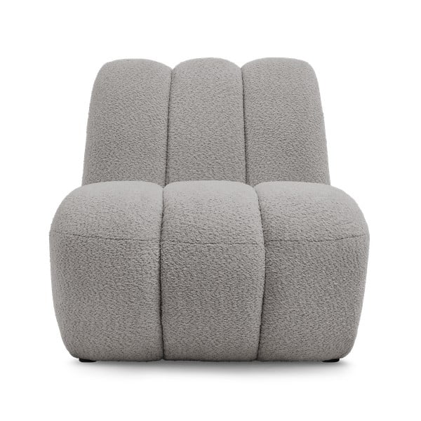 Jasnoszary fotel z materiału bouclé Janissaire – Bobochic Paris-image-3