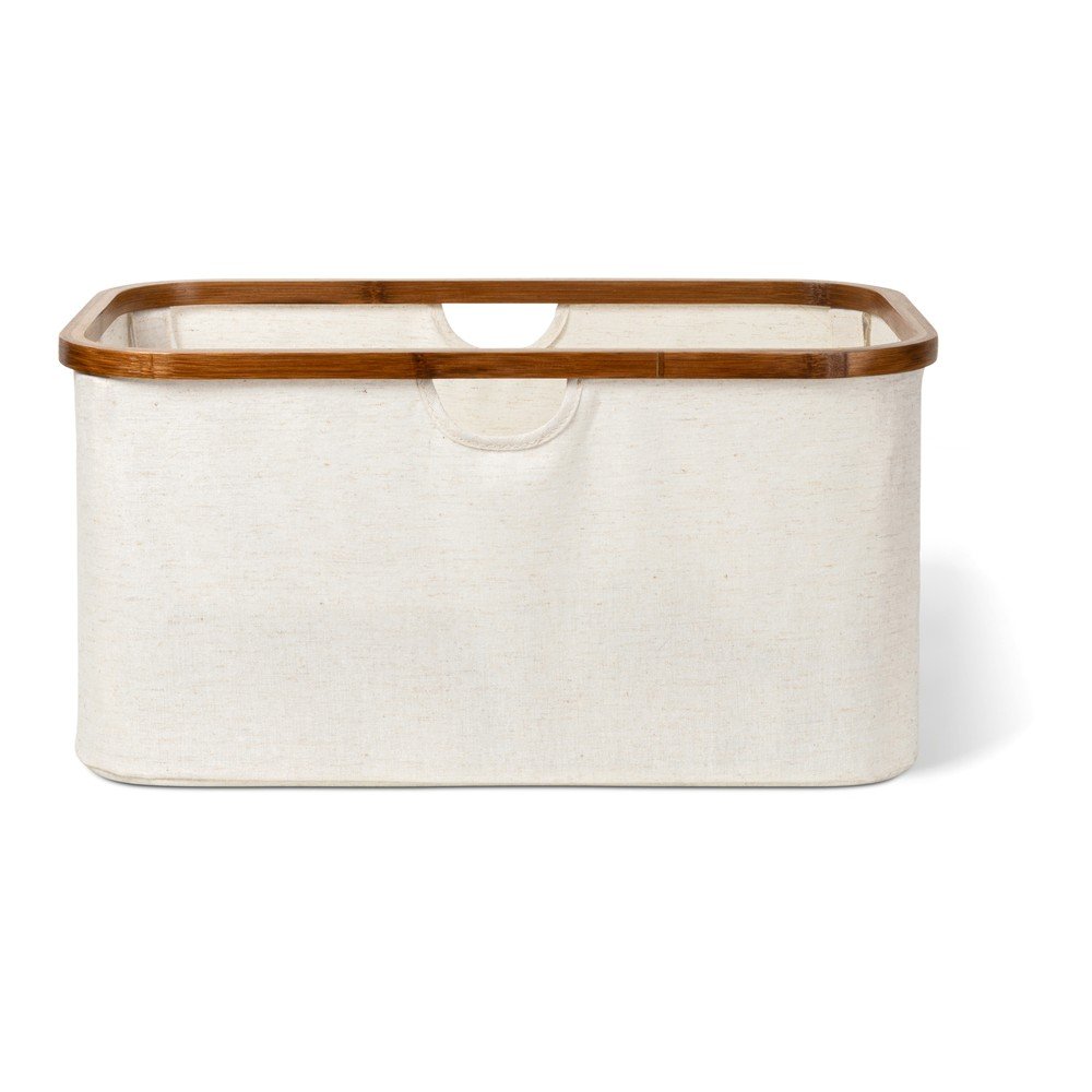 Kremowy tekstylny kosz na pranie składany Bamboo/Linen – Bigso (zdjęcie 6)
