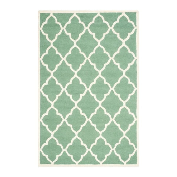 Zielony dywan wełniany Safavieh Noelle, 243x152 cm