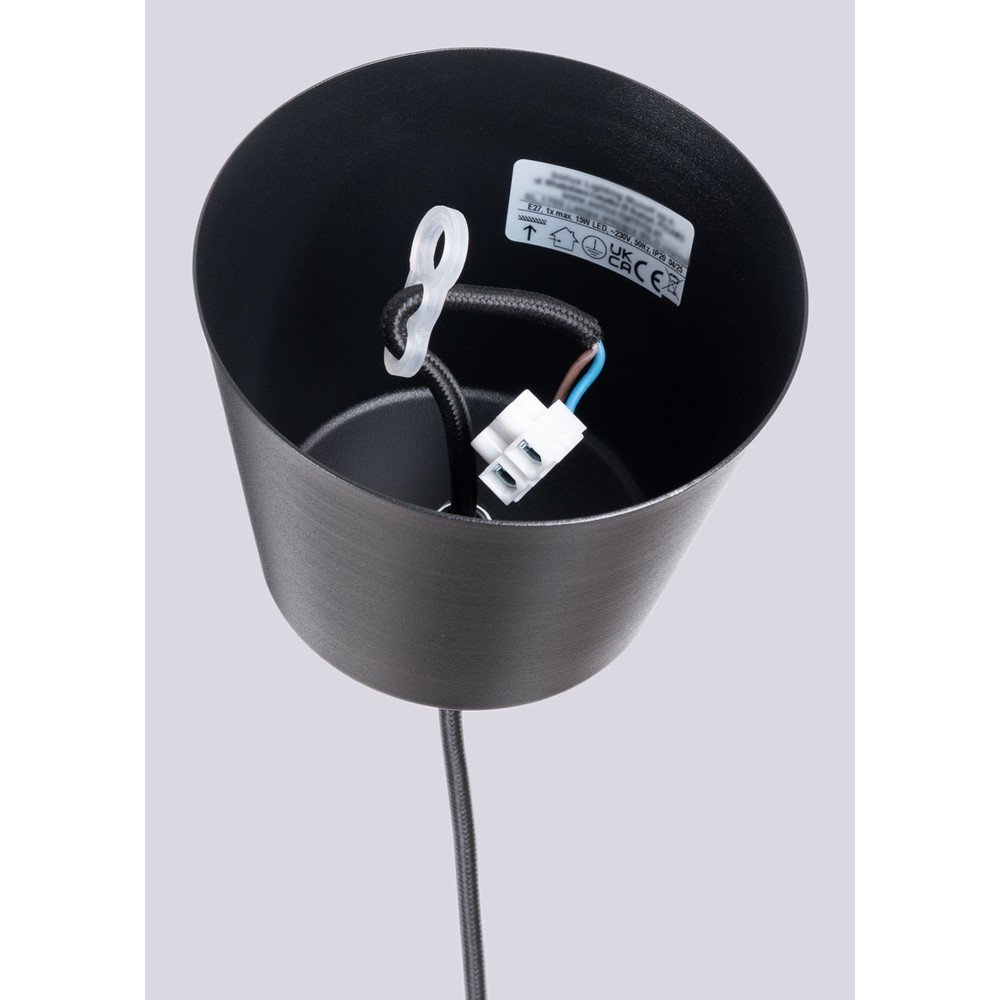 Czarna lampa wisząca ø 35 cm Vito – Sollux (zdjęcie 3)