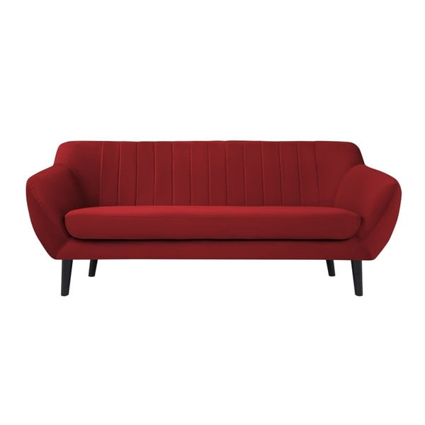 Czerwona aksamitna sofa Mazzini Sofas Toscane, 188 cm