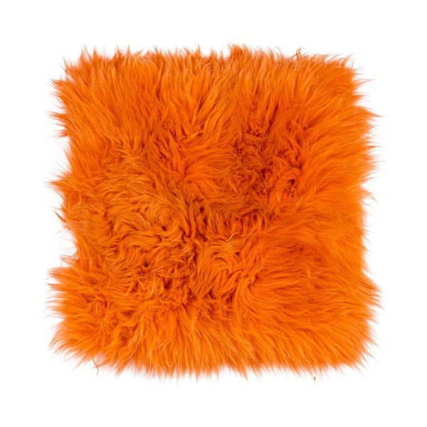 Pomarańczowa poduszka do siedzenia z długim włosiem Orange, 37x37 cm