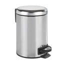 Kosz na śmieci z pedałem w srebrnym kolorze Wenko Leman Shiny, 3 l