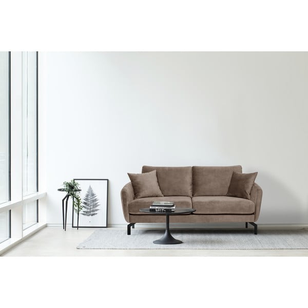 Brązowoszara sofa z aksamitnym obiciem Scandic Magic, szer. 190 cm-image-1