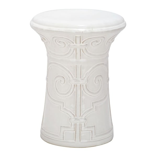 Biały stolik ceramiczny odpowiedni na zewnątrz Safavieh Imperial, ø 30 cm