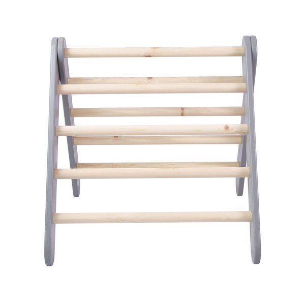 Szaro-naturalna drabinka pikler z litego drewna sosnowego 265x61x60 cm Montessori – Meowbaby-image-3