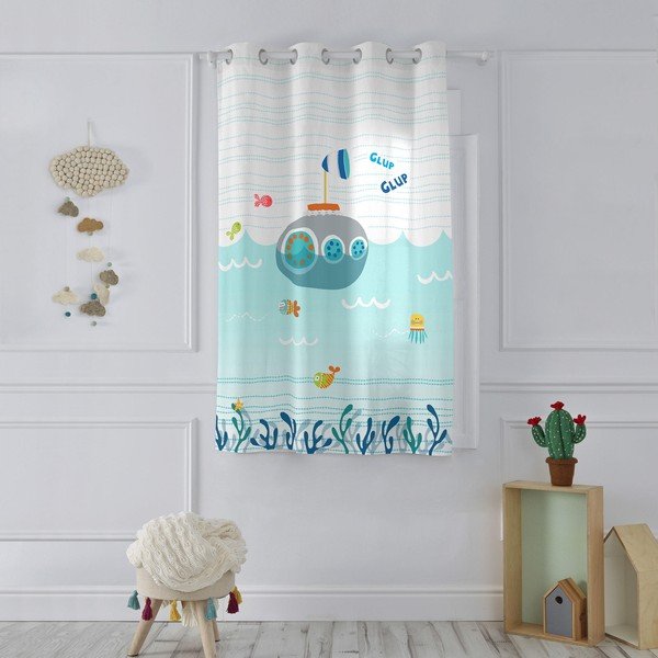 Dziecięca bawełniana zasłona Moshi Moshi Sea Life, 135x180 cm-image-1