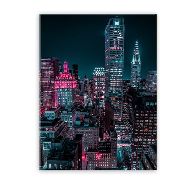 Obraz Styler Glasspik Neon Manhattan, 80x120 cm