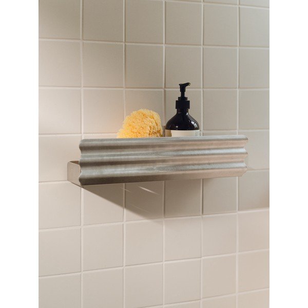 Ścienna półka łazienkowa ze stali nierdzewnej w kolorze srebra Olbi – noo.ma-image-1