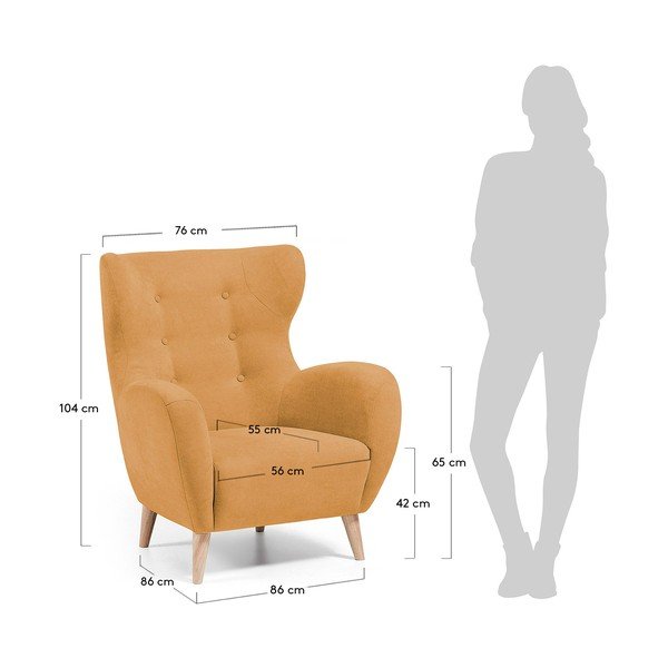 Żółty fotel Kave Home Passo-image-4