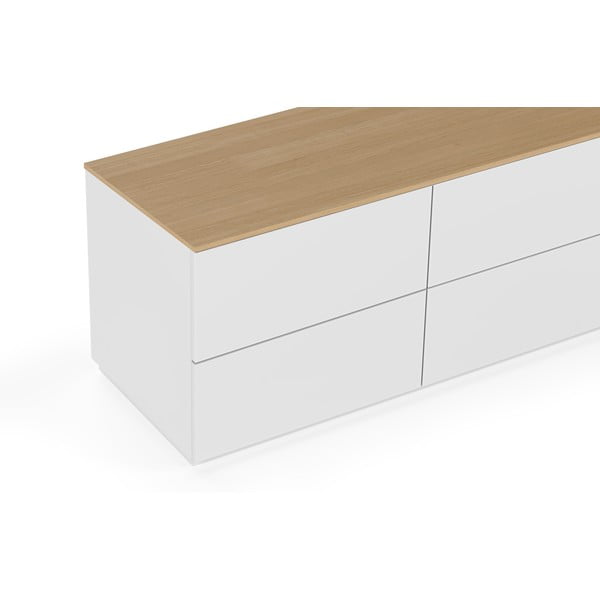 Biała komoda z blatem w dębowym dekorze TemaHome Join, 120 x 54 cm-image-1