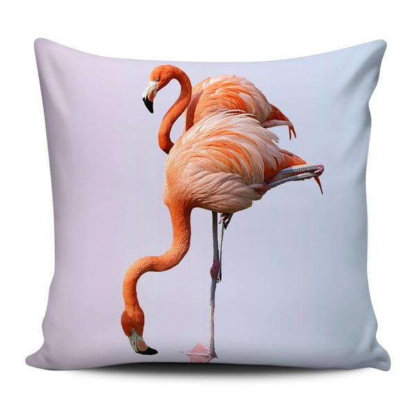 Pomarańczowo-biała poduszka Home de Bleu Flamingos, 43x43 cm
