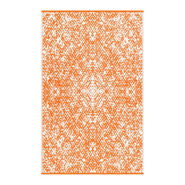 Pomarańczowo-biały dwustronny dywan zewnętrzny Green Decore Gatra, 120x180 cm