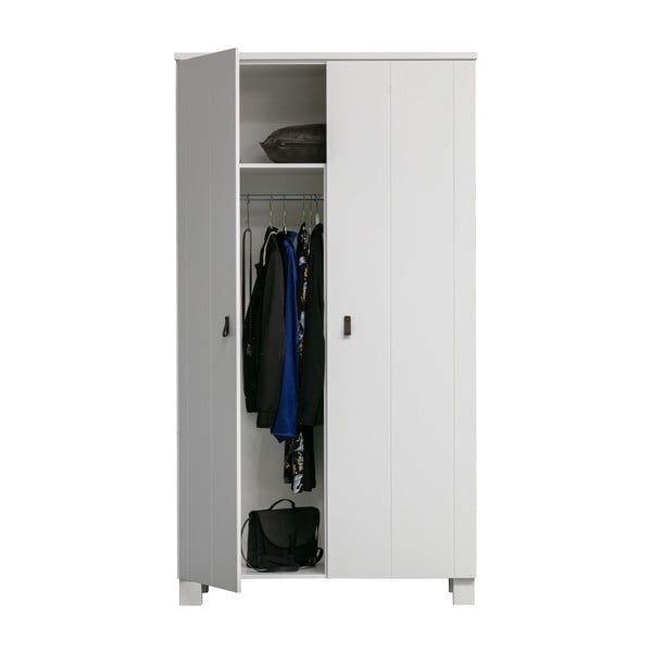 Biała szafa z litego drewna sosnowego 111x202 cm Ties – WOOOD-image-3