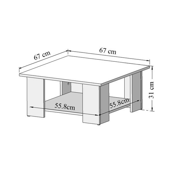 Biały stolik TemaHome Square, 67x67 cm-image-3