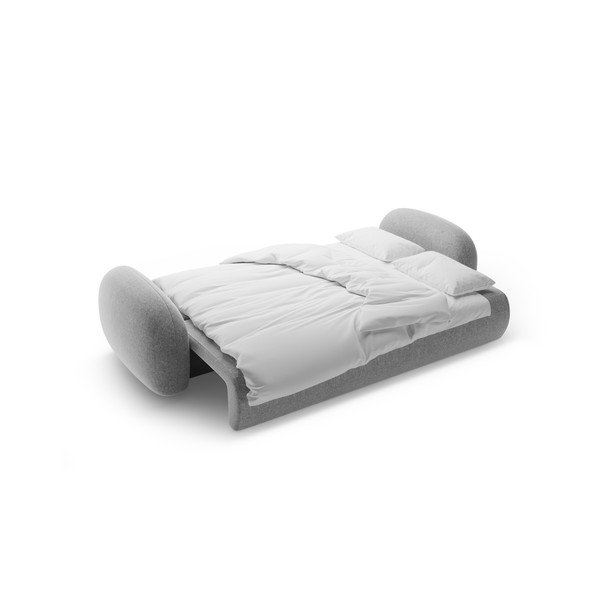 Jasnoszara rozkładana/ze schowkiem sofa z tkaniny szenilowej 262 cm Tonale – Cosmopolitan Design-image-4