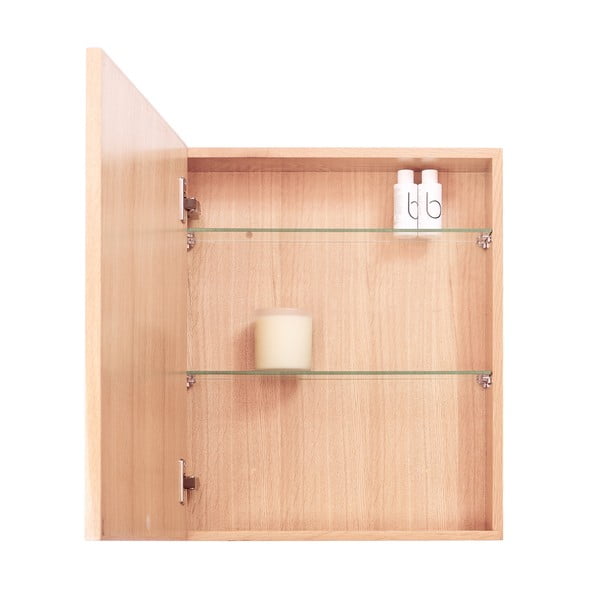 Lustro ze schowkiem z drewna dębowego Wireworks Mezza, 45x55 cm-image-2