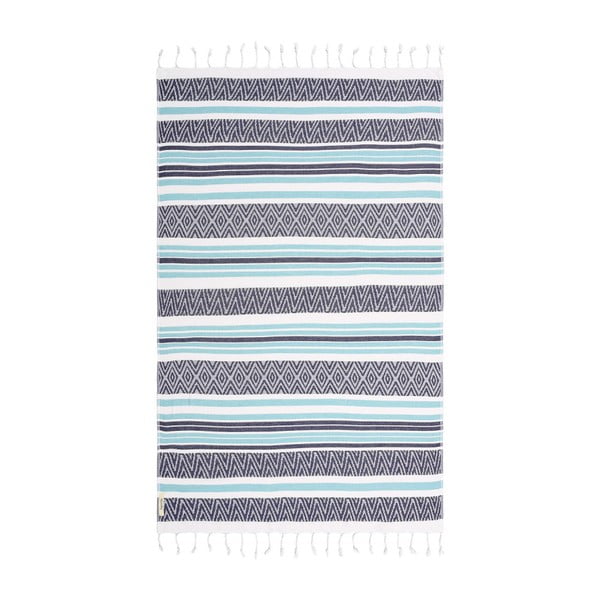 Niebieski ręcznik hammam Begonville Cabanas, 180x95 cm