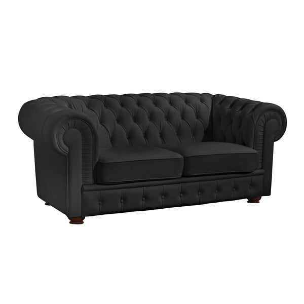 Czarna skórzana sofa Max Winzer Bridgeport, 172 cm