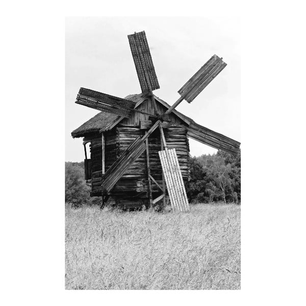 Obraz Black&White Windmill, 45x70 cm
