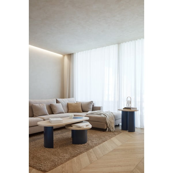 Niebieski/w naturalnym kolorze stolik w dekorze jesionu 50x120 cm Nori – Teulat-image-1