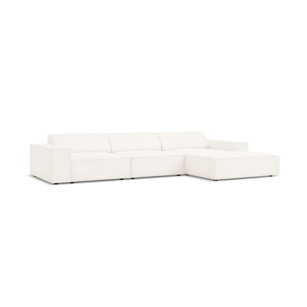 Beżowy narożnik (prawostronny) z materiału bouclé Jodie – Micadoni Home-image-3