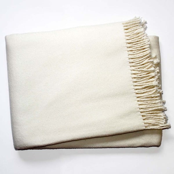 Kremowy pled z domieszką bawełny Euromant Basics, 140x180 cm